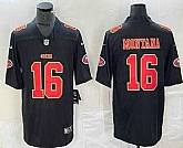 Men's San Francisco 49ers #16 Joe Montana Black Red Fashion Vapor Limited Stitched Jersey,baseball caps,new era cap wholesale,wholesale hats